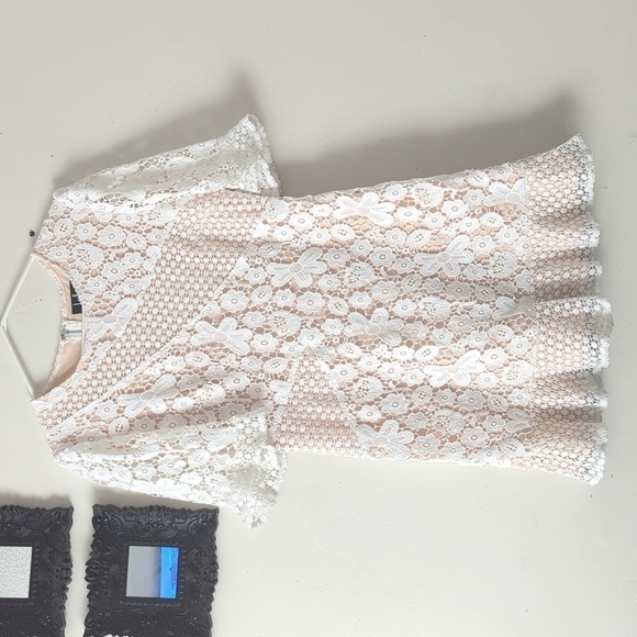 Host Pick Lulus My Dearest White Lace Short Sleeve Mini Dress - Picture 6 of 14